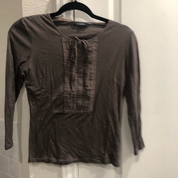 Burberry Dresses & Skirts - Burberry Gray long Sleeve Shirt Size